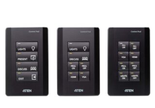 Aten 8 Button Control Pad in black color with 1 Gang US wall plate