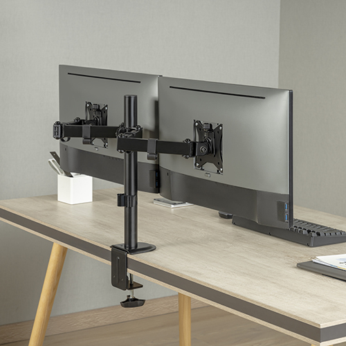 Brateck Dual-Monitor Steel Articulating Monitor Mount Fit Most 17"-32" Monitor Up to 20KG VESA 75x75