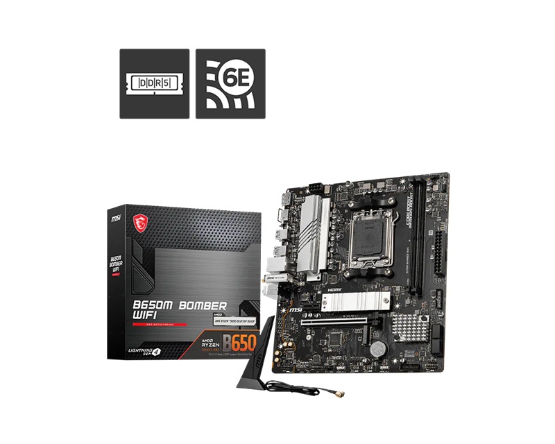 MSI B650M BOMBER WIFI AMD AM5 MATX Motherboard