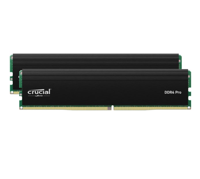 Crucial Pro 32GB (2x16GB) DDR4 UDIMM 3200MHz CL22 Black Heat Spreader Support Intel XMP AMD Ryzen Desktop PC Gaming Memory