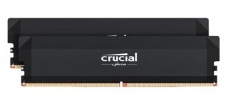 Crucial Pro 32GB (2x16GB) DDR5 UDIMM 6400MHz CL32 Black Heat Spreader Overclocking Support Intel XMP AMD Ryzen Desktop PC Gaming RAM ~CP2K16G64C32U5B