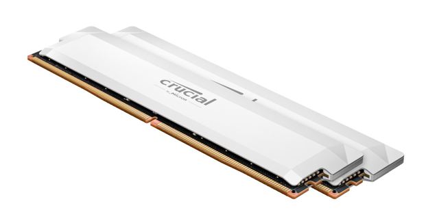 Crucial Pro 32GB (2x16GB) DDR5 UDIMM 6400MHz CL38 White Heat Spreader Support Intel XMP AMD Ryzen Desktop PC Gaming Memory