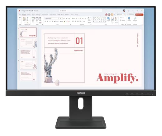 LENOVO ThinkVision E24-40 23.8"/24" 100Hz FHD IPS Monitor 1920x1080 16:9 4ms Height Adjust Tilt Pivot Swivel HDMI DP VGA Speakers VESA ~ Alternate 63E