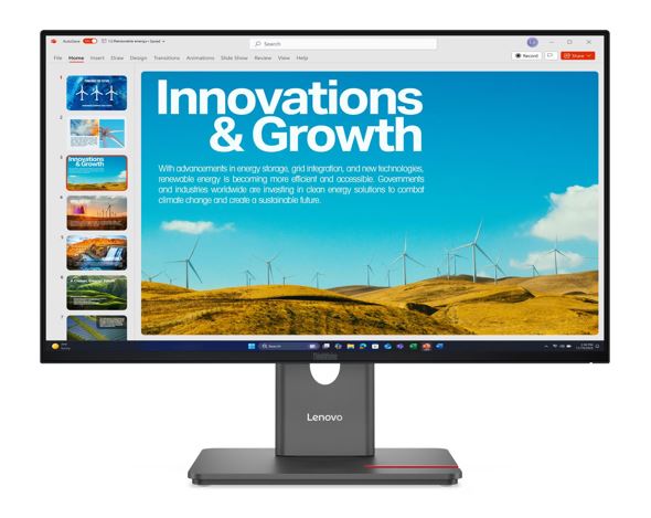 LENOVO ThinkVision P24qd-40 23.8"/24" QHD IPS Monitor 2K 2560x1440 16:9 Height Adjustable Tilt Swivel Pivot HDMI USB-C DP1.4 4xUSB3.2 Hub LAN 3yr