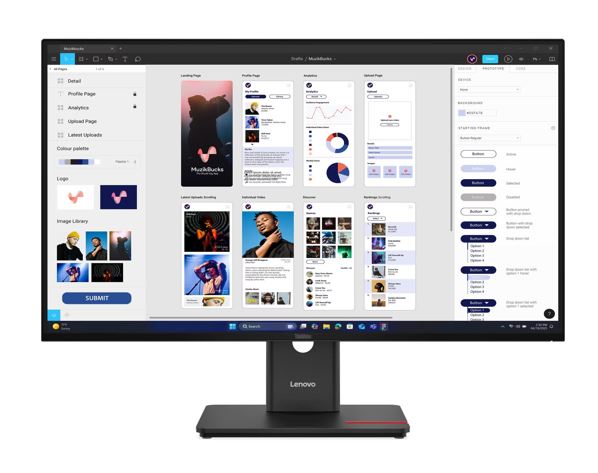 LENOVO ThinkVision T32UD-40 31.5"/32" 60Hz UHD IPS Monitor 4K 3840x2160 16:9 Height Adjustable Tilt Pivot Swivel HDMI DP USB-C hub LAN RJ45 VESA 3yr