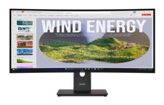 LENOVO ThinkVision T34WD-40 34" 120Hz WQHD Monitor 1500R Curve 4K 3440x1440 21:9 Height Adjustable Tilt Swivel USB-C Dock 100W PD DP HDMI LAN 3xUSB-A