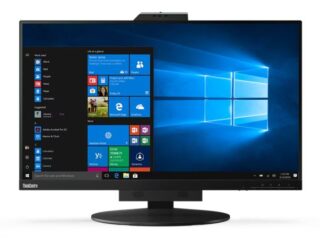 LENOVO ThinkCentre Tiny-in-One 27" 60Hz QHD Monitor 2560x1440 16:9 14ms Height Adjust Tilt Swivel Pivot HDMI DP USB3.1 Webcam Mic VESA Black 3YR
