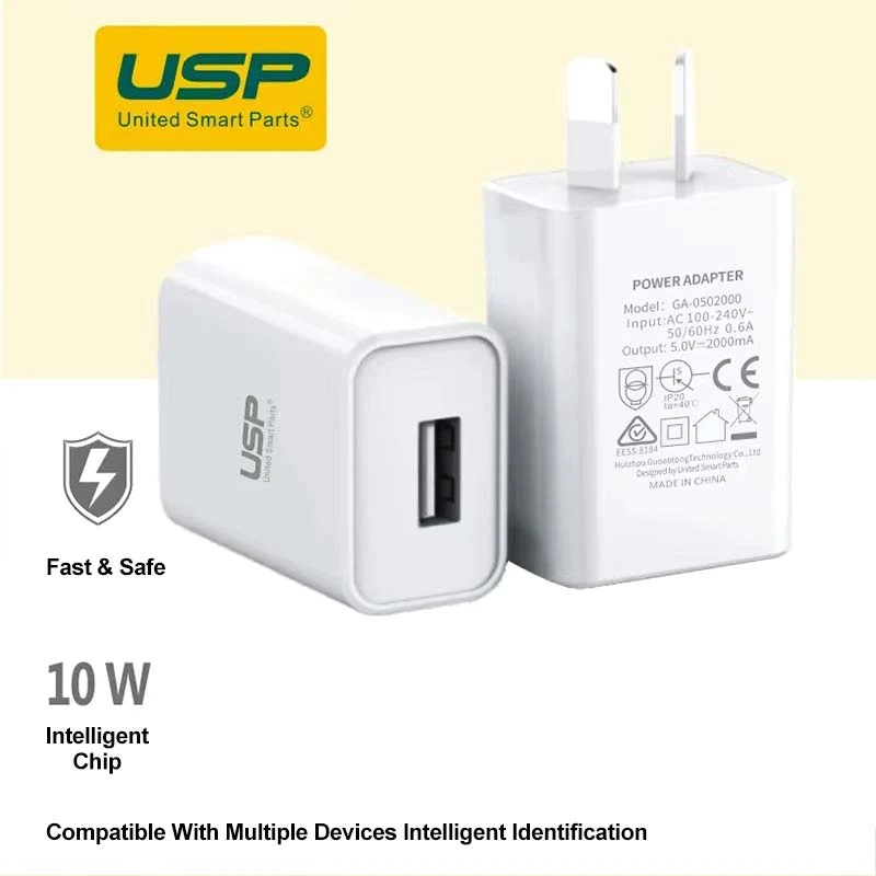 USP 10W USB-A Fast Wall Charger - White