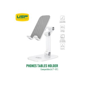 USP Phone/Desktop Stand/Holder for iPhone/iPad White - Foldable Phone Stand