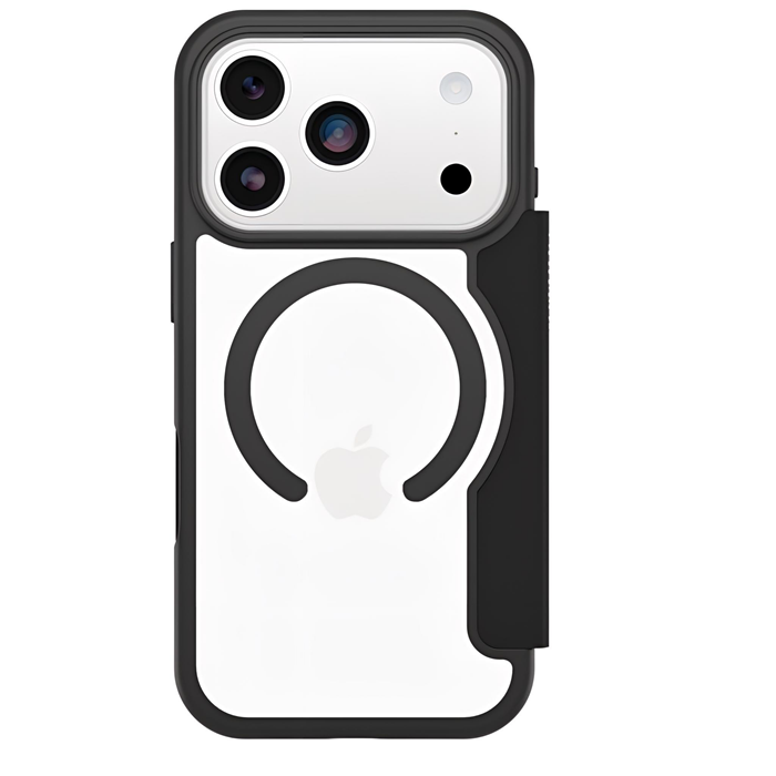 OtterBox React Folio MagSafe Apple New iPhone 2026 / iPhone 17 Pro (6.3") Case Black Crystal (Clear/Black) - (77-98588)