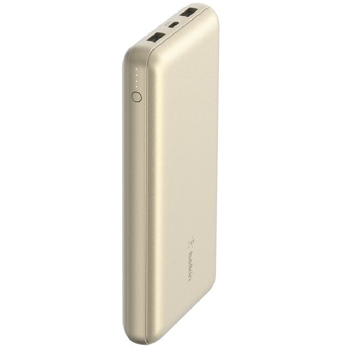 Belkin BoostCharge CCC-Certified 20k mAh Power Bank (Triple-Port) + USB-C to USB-A Cable - Gold (BPB012btGD)