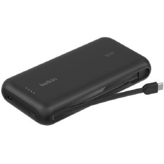 Belkin BoostCharge 20K mAh Power Bank With Integrated USB-C Cable - Black (BPB024FQBK)