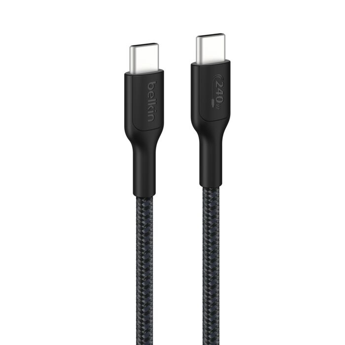 Belkin BoostCharge Pro Braided USB-C to USB-C Cable (1M) - Black (CAB025FQ1MBK)