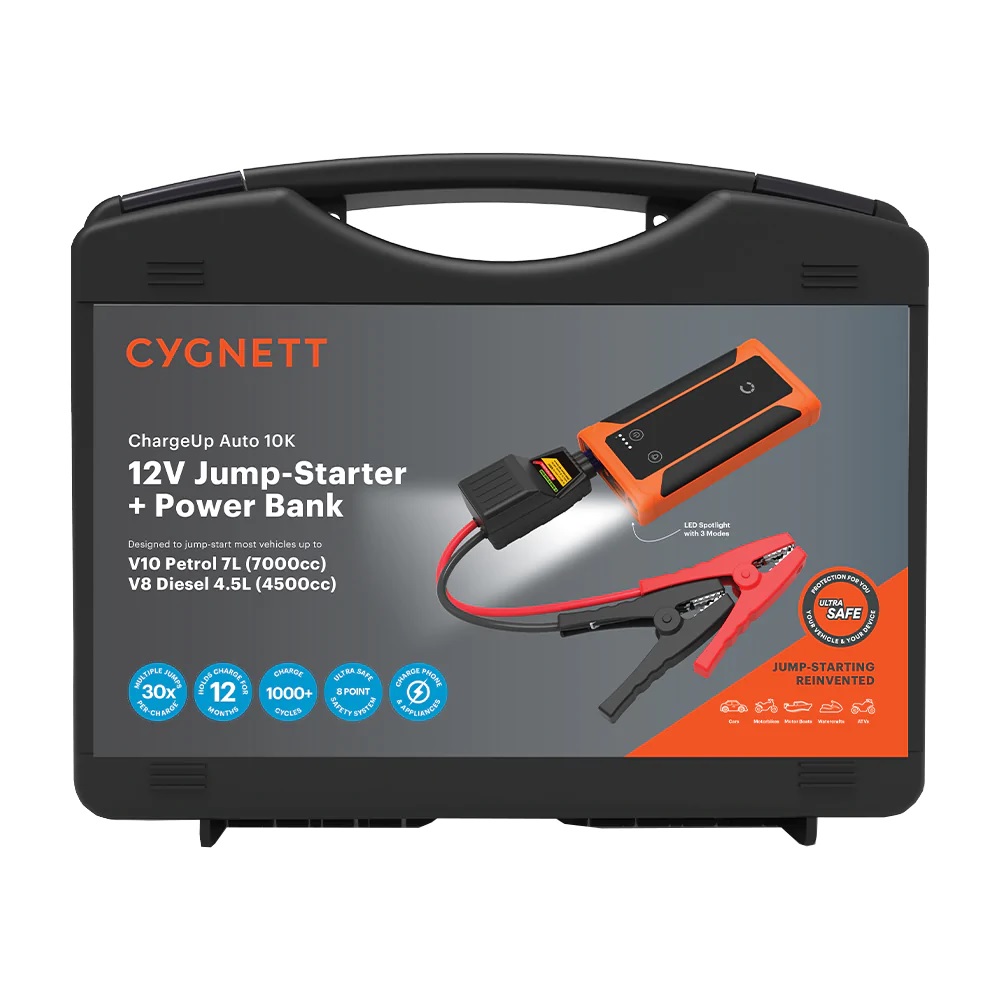 Cygnett ChargeUp Auto 10K mAh Jump-Starter Power Pack-Orange(CY3577CHAUT)