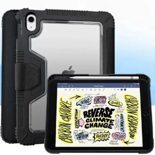 USP Rugged Apple iPad (11") (A16) (11th Gen) / iPad (10.9") (10th Gen) Case Black - Built-in-Kickstand