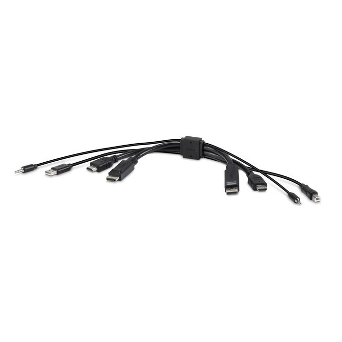 BELKIN Cybersecurity and Secure KVM TAA DUAL (1) HDMI-HDMI (1) DP-DP with USB and Audio Combo 6 ft (1.8M) - Black (F1DN2CC-HHPP6t)