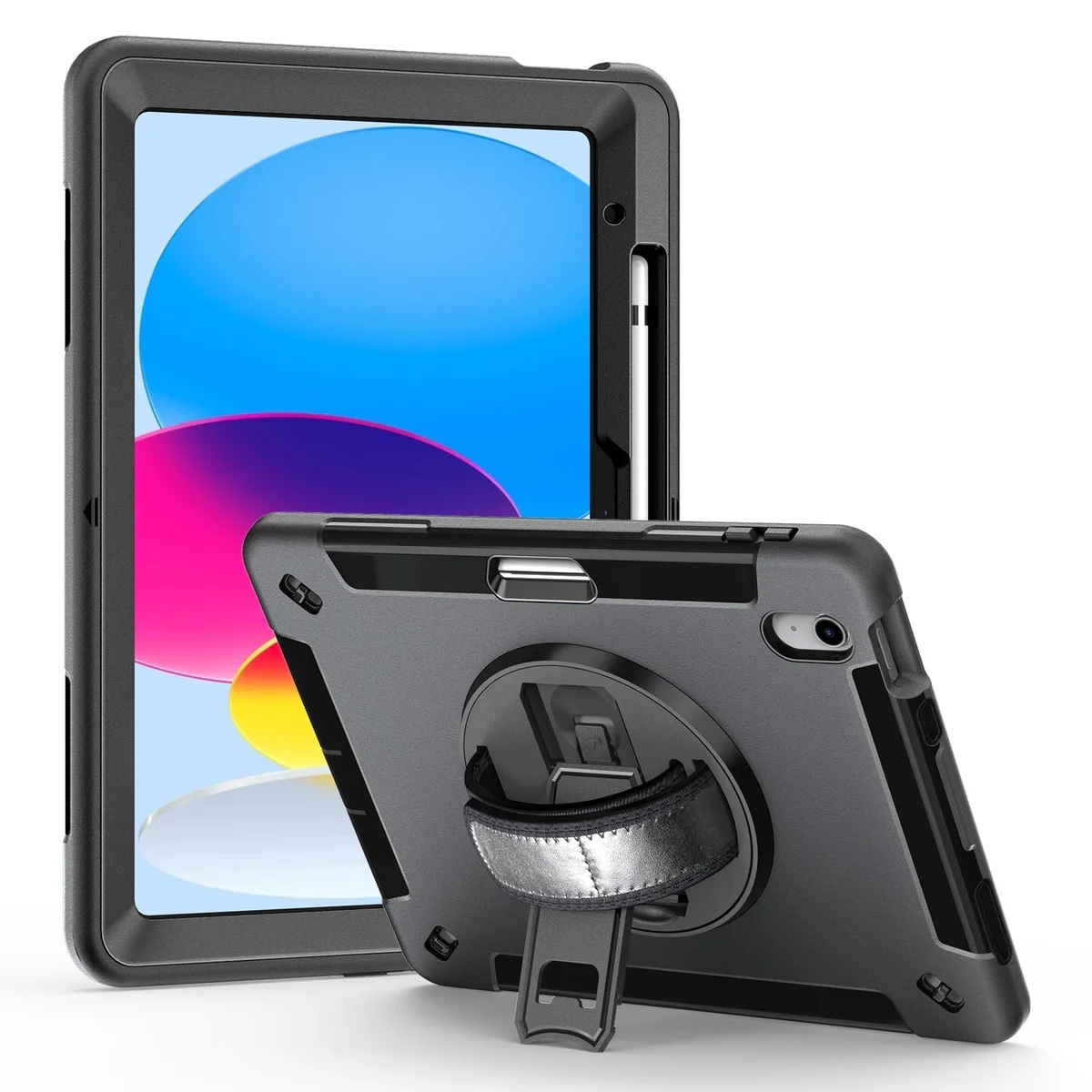 USP Rugged Apple iPad Air (10.5") (3rd Gen) Case Black - Built-in-Kickstand