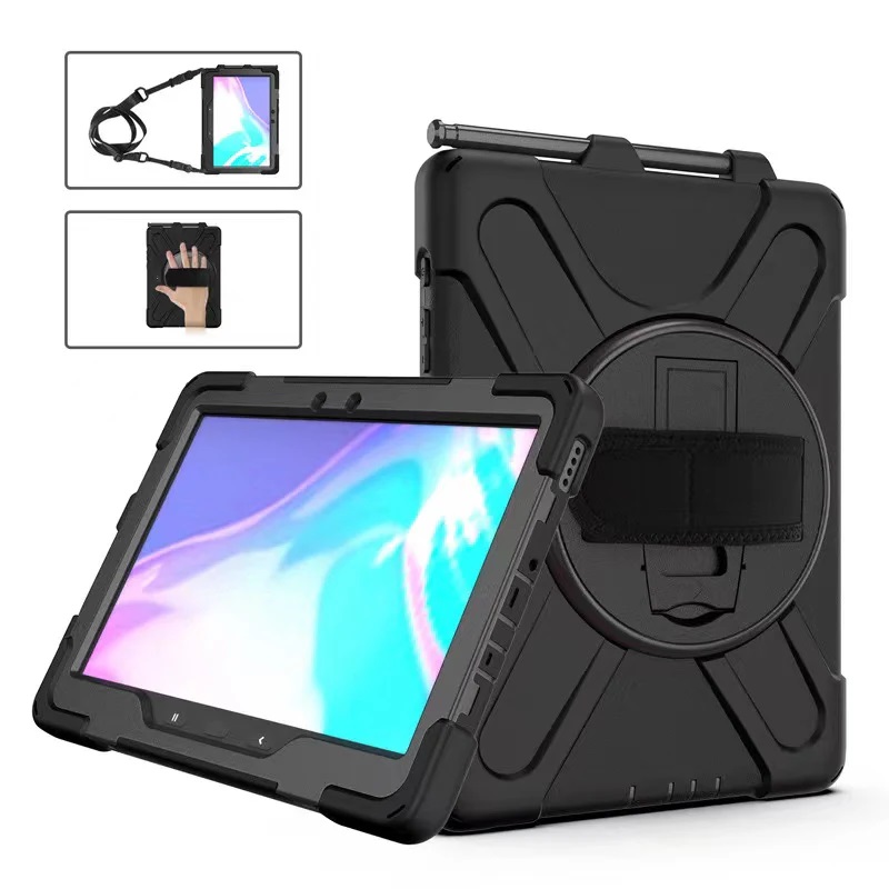 USP Rugged Samsung Galaxy Tab Active5 Pro/Tab Active4 Pro/Tab Active Pro (10.1") Case Black- Built-in-Kickstand