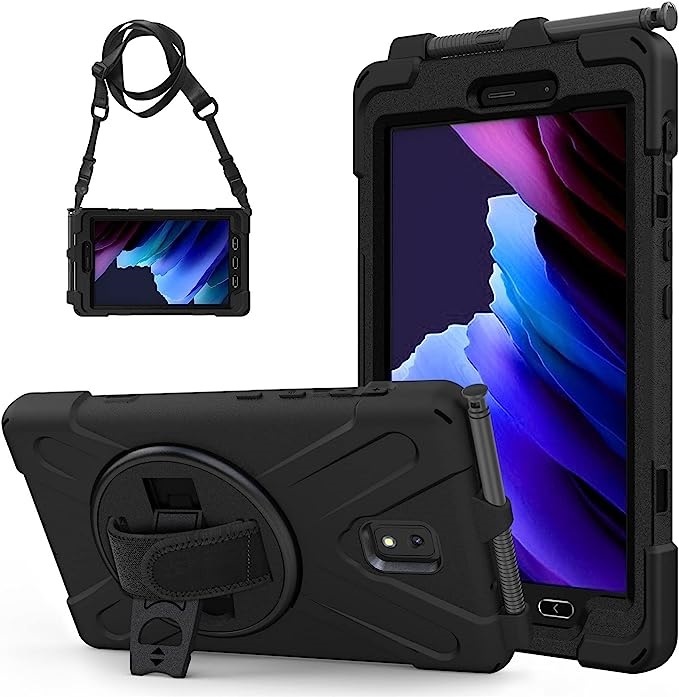 USP Rugged Samsung Galaxy Tab Active5/Tab Active3 (8") Case Black - Built-in-Kickstand