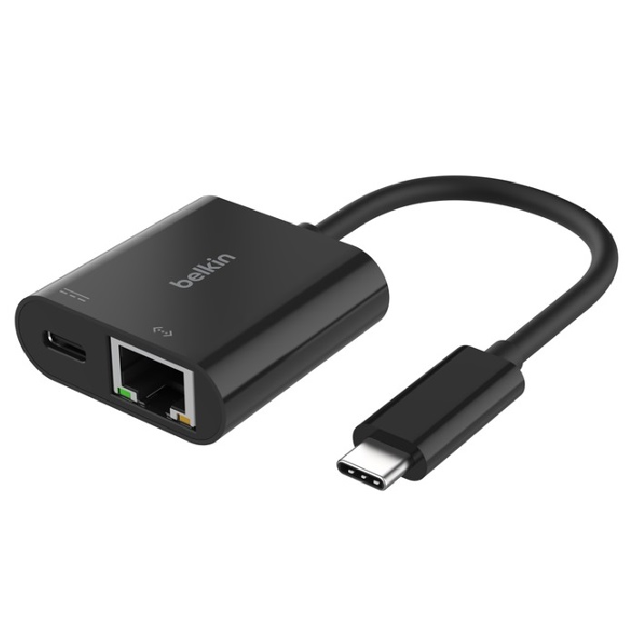 Belkin Connect USB-C to Ethernet + Charge Adapter 100W - Black (INC019BTBK)