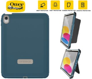 OtterBox Rugged Defender Apple iPad (11") (A16) (11th Gen) / iPad (10.9") (10th Gen) Kickstand Case Blue - (77-90081)