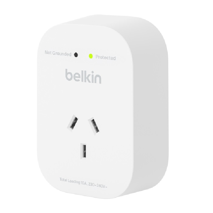Belkin SurgePro 1-Outlet Surge Protector - White (SRA010AU)