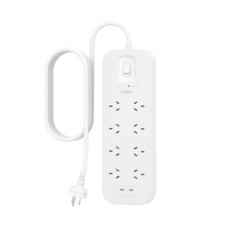 Belkin Surge Pro 8-Outlet Surge Protector With Dual USB-C Ports (SRB004AU2M) - Heavy Duty 2M Power Cord