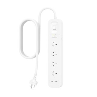 Belkin SurgePlus 4-Outlet Surge Protector With 2x USB -C Port(30W) (SRB005AU2M) - Heavy Duty 2M Power Cord