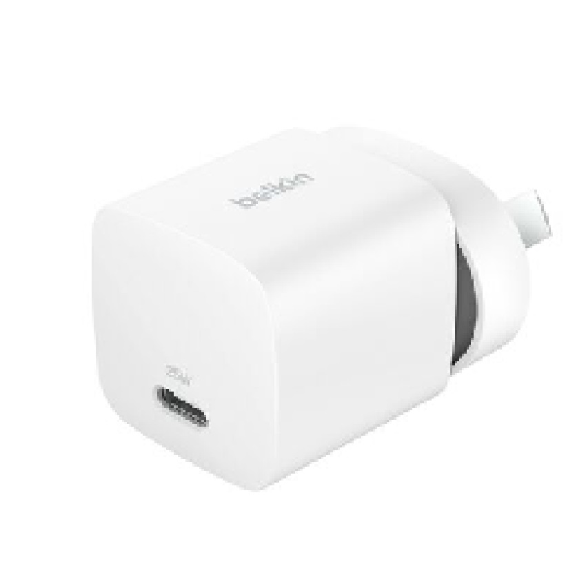 Belkin BoostCharge Compact 25W USB-C (PD 3.1) Cubic Wall Charger - White (WCA012auWH)