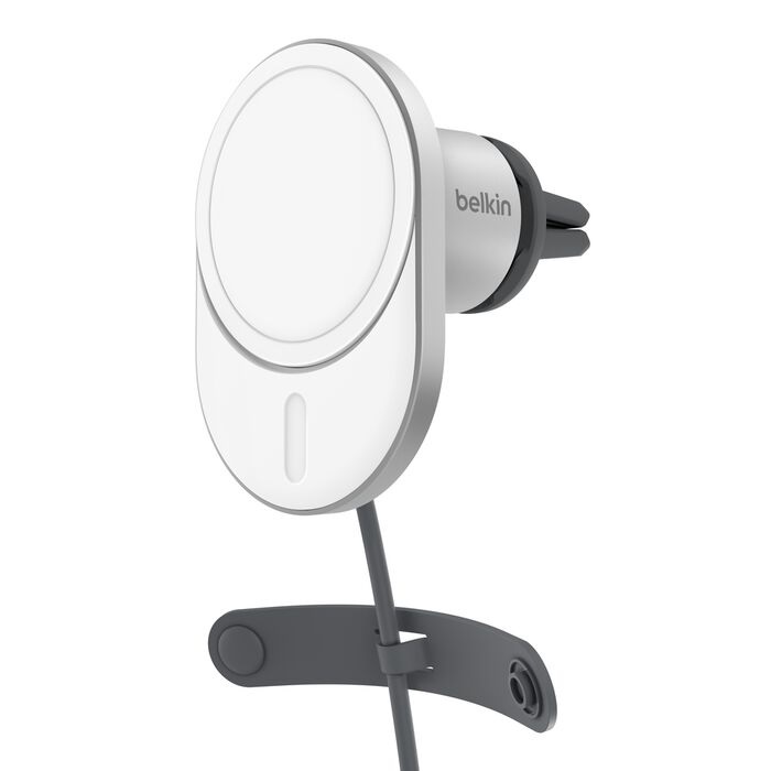 Belkin BoostCharge Pro Magnetic Qi2 Wireless Car Charger + 20W Car PSU +USB-C Cable (1.2M) - White (WIC008btGR-V2)