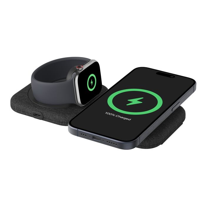 Belkin BoostCharge Pro 2-in-1 Magnetic Qi2 Charging Travel Pad + 30W Wall Charger + USB-C Cable (1.5M) - Black (WIZ026auBK)