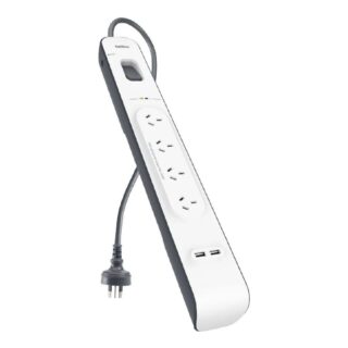 Belkin SurgePlus 4-Outlet Surge Protector With 2x USB Port 2.4 Amp (BSV401au2M) - Heavy Duty 2M Power Cord