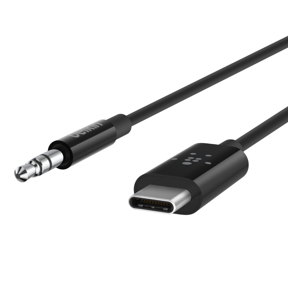 Belkin RockStar USB-C to 3.5mm Audio Cable (0.9M) - Black (F7U079bt03-BLK)
