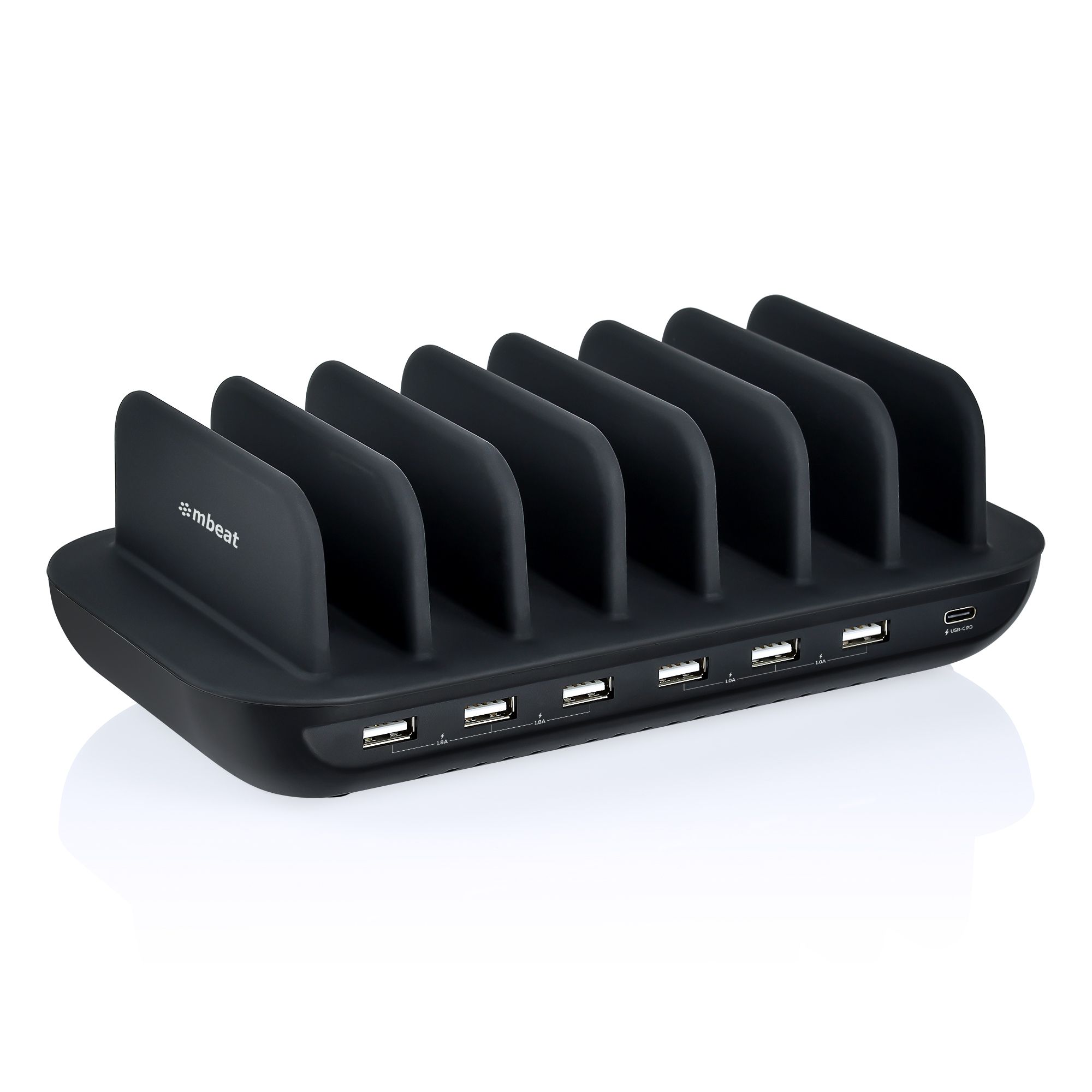 mbeat® Gorilla Power 60W 7 Port USB-C USB Charging Station 6× USB-A 1× USB-C PD Output Power: Total 60W Product Weight: 0.66kg