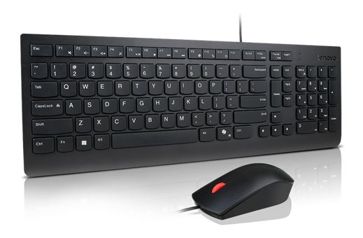 Lenovo Universal Wired USB Keyboard Mouse Combo Adjustable Tilt Leg Spill Resistant Copilot Keyboard 1600 DPI Optical Sensor Mouse Plug Play 1.8m