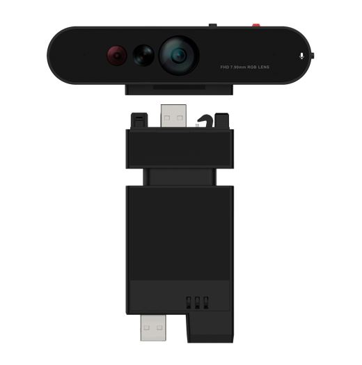 LENOVO ThinkVision MC60 (S) Monitor Webcam 1080p IR RGB dual‑sensor Adjustable FOV: 65°-90° AI enhance noise‑cancelling MIC Physical privacy shutter