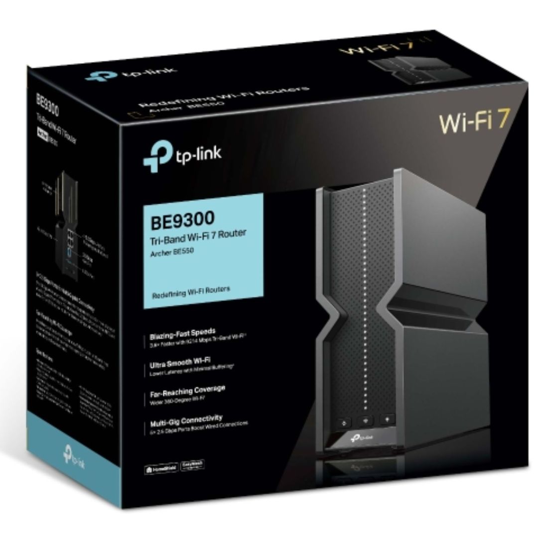 TP-Link Archer BE550 V2 BE9300 Wi-Fi 7 Tri-Band Router 688 Mbps at 2.4 GHz + 2880 Mbps at 5 GHz + 5760 Mbps at 6