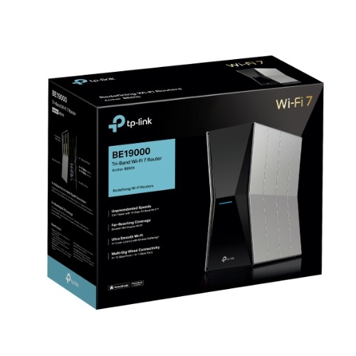 TP-Link Archer BE805 BE19000 Tri-Band Wi-Fi 7 Router (WIFI7) 1376 Mbps at 2.4 GHz + 5760 Mbps at 5 GHz + 11520 Mbps at 6 GHz