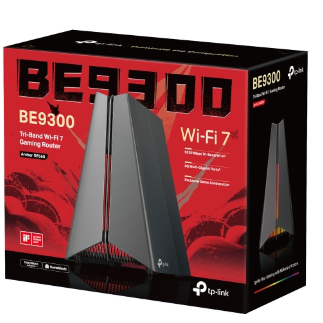 TP-Link Archer GE550 BE9300 Tri-Band Wi-Fi 7 Gaming Router (WIFI7) 688 Mbps at 2.4 GHz + 2882 Mbps at 5 GHz + 5764 Mbps at 6 GHz