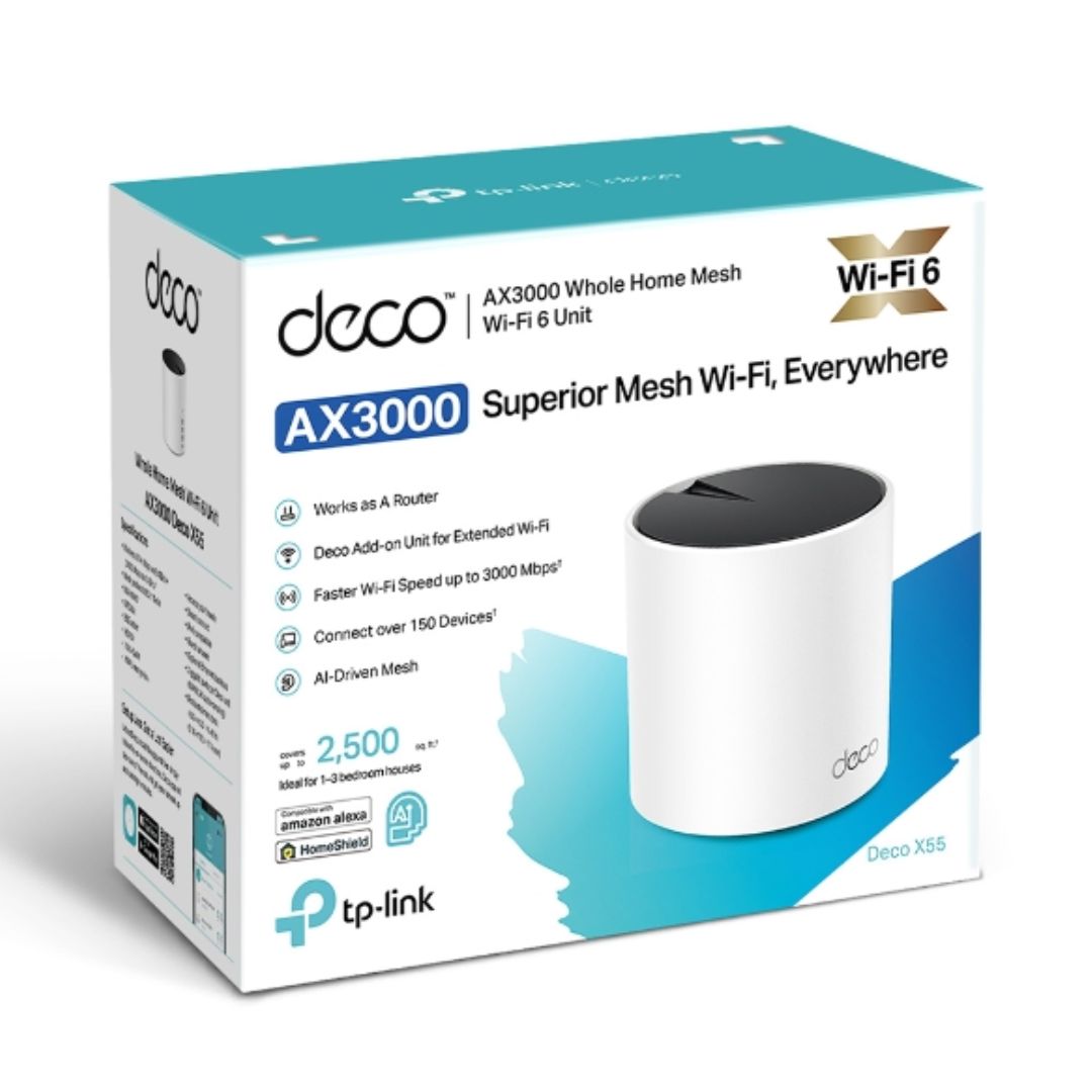 TP-Link Deco X55(1-pack) AX3000 Whole Home Mesh WiFi 6 Router