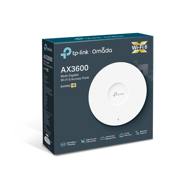 TP-Link EAP660 HD Omada AX3600 Wireless Dual Band Multi-Gigabit Ceiling Mount Access Point