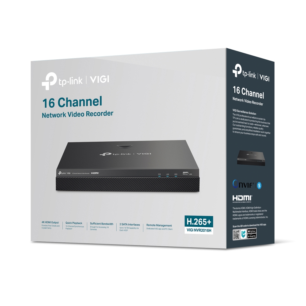 TP-Link VIGI NVR2016H 16 Channel Network Video Recorder