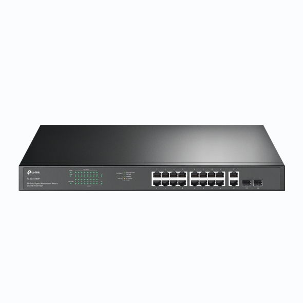 TP-Link TL-SG1218MP 18-Port Gigabit Rackmount Switch With 16 PoE+ 2 SFP Slots