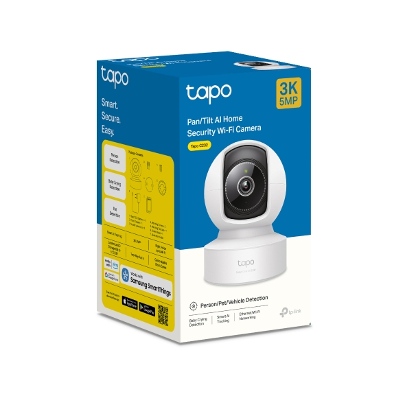 TP-Link Tapo C232 Pan/Tilt AI Home Security Wi-Fi Camera β 3K 5MP + Ethernet port