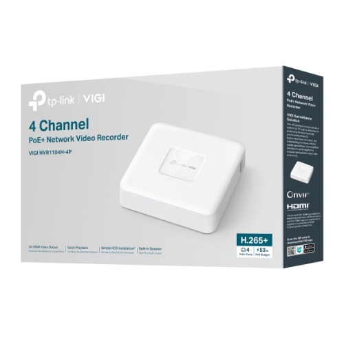 TP-Link VIGI NVR1104H-4P 4 Channel PoE+ Network Video Recorder
