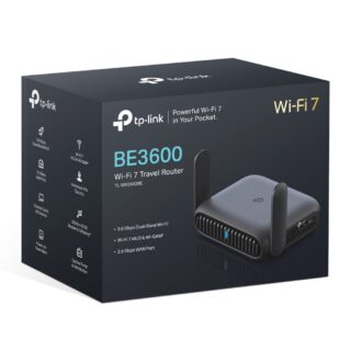 TP-Link TL-WR3602BE BE3600 Dual-Band Wi-Fi 7 Portable Travel Router 688 Mbps at 2.4 GHz at + 2882 Mbps at 5GHz