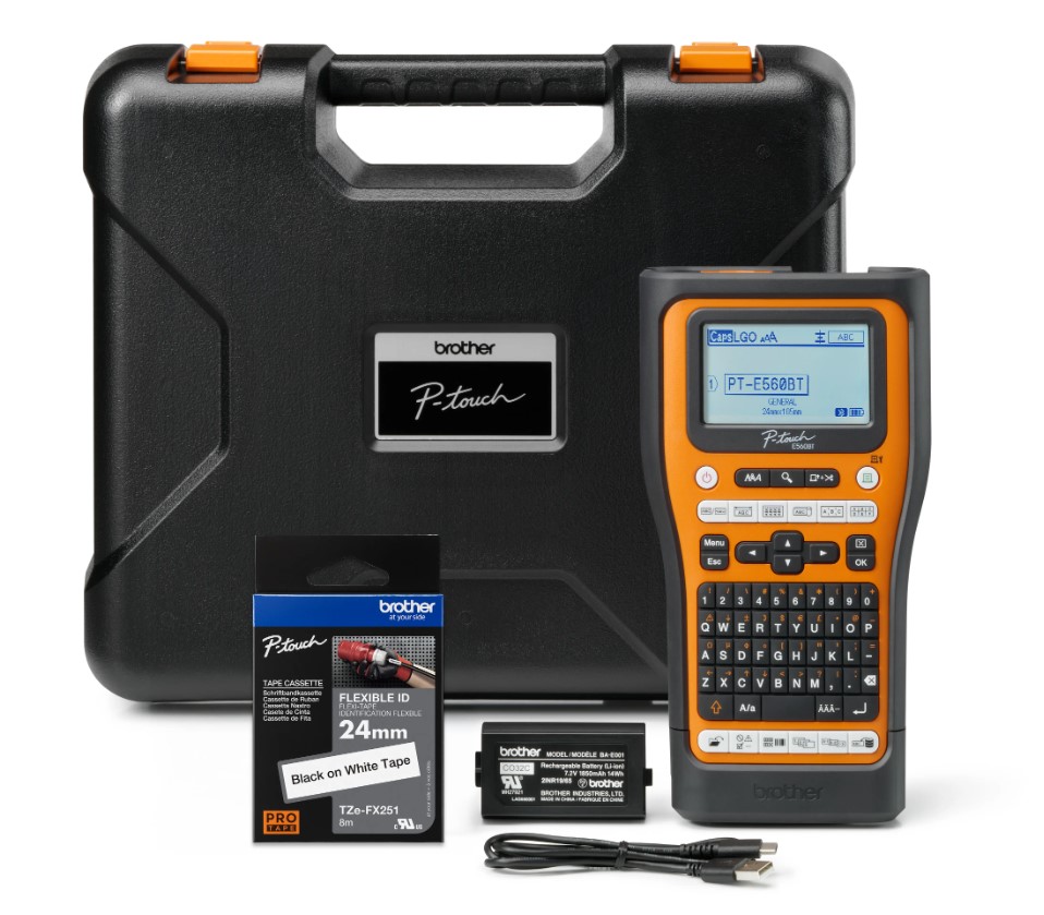 Brother PT-E560BTVP Industrial Handheld Label Printer - 3 Year Warranty