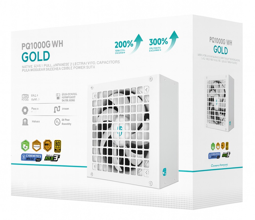 DeepCool PQ1000G WH 1000W Gamer Storm 80+ Gold/Cybenetics Fully Modular ATX Power Supply 120mm Fan