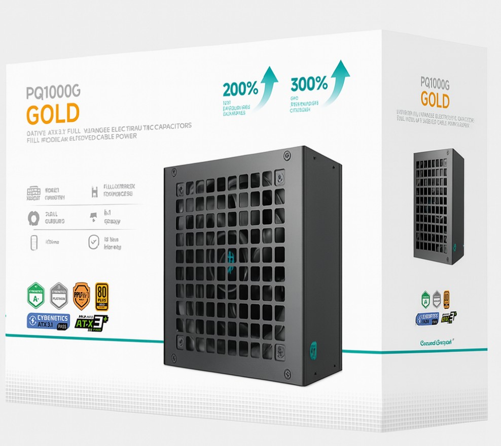 DeepCool PQ1000G 1000W Gamer Storm 80+ Gold/Cybenetics Fully Modular ATX Power Supply 120mm Fan