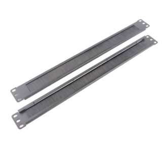 LDR 1U 19" Cable Management Brush Rail (Brush Panel) - Black Metal Construction